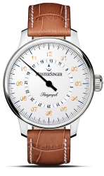 Meistersinger Perigraph weißes Ziffernblatt mit offener Datumsscheibe